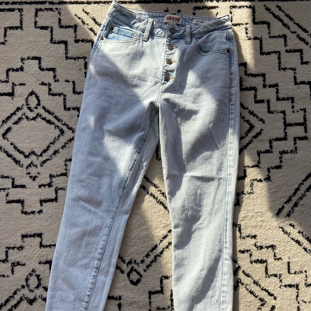 Guess Originals high rise skinny light wash jeans